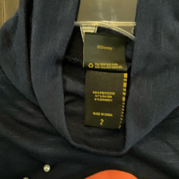 Disney Mock Neck Plus Size Pearls Little Mermaid Shark Bite Hem Top Size 2X - Picture 6 of 7